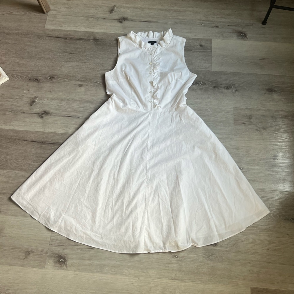 Ann Taylor Factory Cream Ruffled Blouse